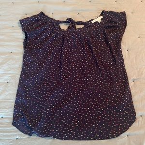Lauren Conrad navy pattered blouse in extra small